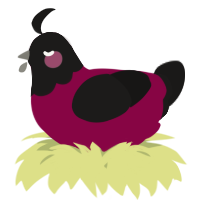 A maroon and sable chicken with a head pattern
