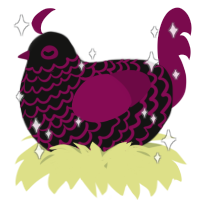 A black and wine chicken with a lace pattern