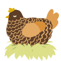 A bark and beige chicken with a lace pattern