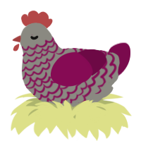 A ash and wine chicken with a lace pattern