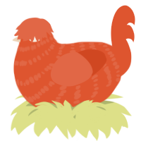 A vermilion chicken with a bar pattern