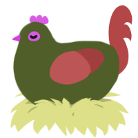 A olive and red chicken