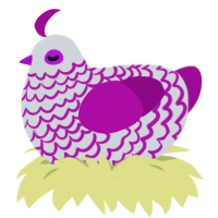A mist and plum chicken with a lace pattern