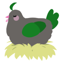 A grey and leaf chicken
