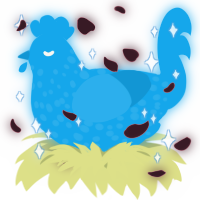 A sky chicken with a speckle pattern