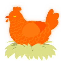 A brown chicken with a lace pattern