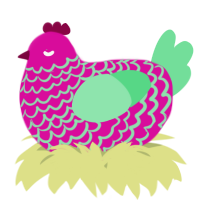 A fuchsia and spring chicken with a lace pattern