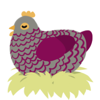 A ash and wine chicken with a lace pattern