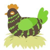 A bark and grass chicken with a bar pattern