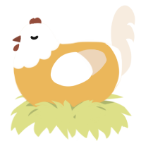 A honey and cream chicken with a head pattern