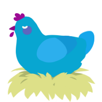 A cerulean and sky chicken