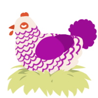 A cream and plum chicken with a lace pattern