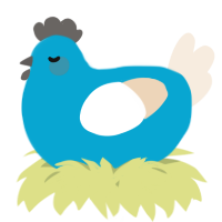 A cerulean and cream chicken
