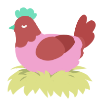 Cherry Cough Syrup, a pink and red chicken with a head pattern