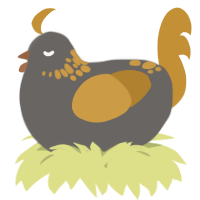 A grey and gold chicken with a neck-speckle pattern