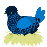 A tumblr and sapphire chicken with a lace pattern