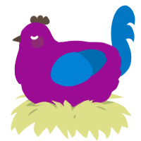 A plum and sapphire chicken