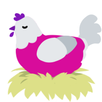 (unnamed), a fuchsia and mist chicken with a head pattern