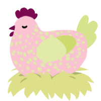 A rose and lemon chicken with a speckle pattern