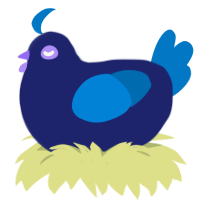 noctis, a navy and sapphire chicken