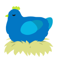 A sapphire and cerulean chicken