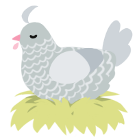 A silver and mist chicken with a lace pattern