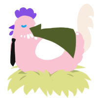 Niall, a rose and cream chicken with a neck-speckle pattern