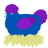 A ultramarine and violet chicken