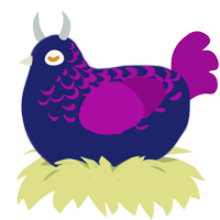 A navy and plum chicken with a half-lace pattern
