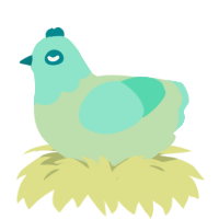 siren --gluppy--, a gluppy and mint chicken with a head pattern