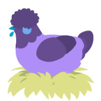 A lilac and overcast chicken with a head pattern