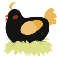 A black and honey chicken