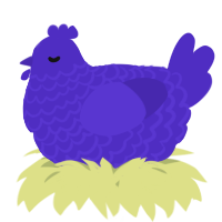 A indigo chicken with a lace pattern