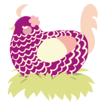 Princess, a plum and rose chicken with a lace pattern