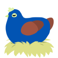 4836, a ultramarine and russet chicken
