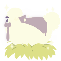 A white chicken with a lace pattern