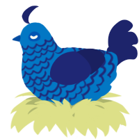 A sapphire and navy chicken with a lace pattern