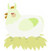 A white and apple chicken with a head pattern