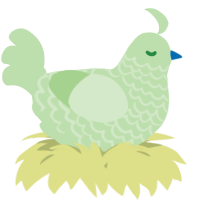A gluppy chicken with a lace pattern