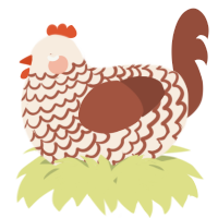 A cream and russet chicken with a lace pattern