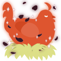 A vermilion chicken