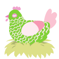 果実, a grass and rose chicken with a lace pattern