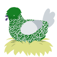A leaf and mist chicken with a double-lace pattern