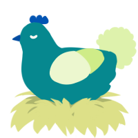 A teal and apple chicken