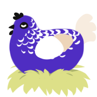 Washi Tape, a indigo and cream chicken with a half-lace pattern