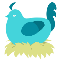 A aqua and sea chicken