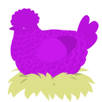 A amethyst chicken with a lace pattern