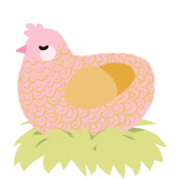 A rose and honey chicken with a double-lace pattern