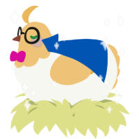 A white and honey chicken with a head pattern