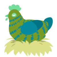 A chartreuse and sea chicken with a bar pattern